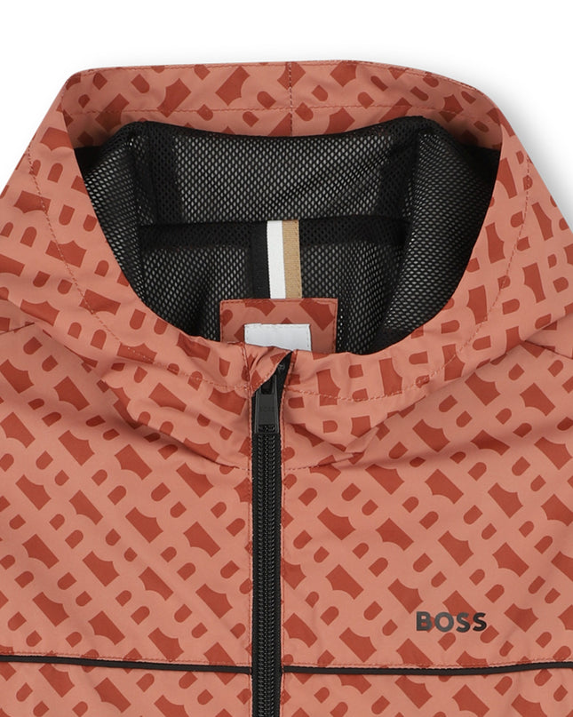 Kids Atelier-Boss-Chocolate Brown Hooded Windbreaker