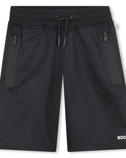 Kids Atelier-Boss-Black and White Workout Shorts Set