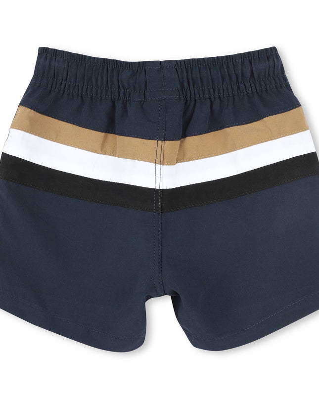 Kids Atelier-Boss-Navy Neutral Block Swim Shorts