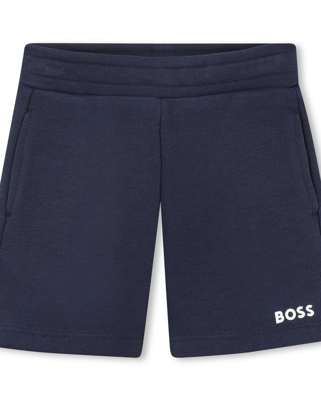 Kids Atelier-Boss-Navy Logo Shorts