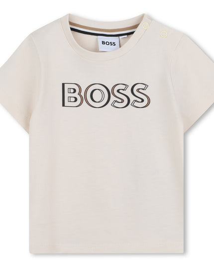 Kids Atelier-Boss-Sand Short Sleeve Logo T-Shirt