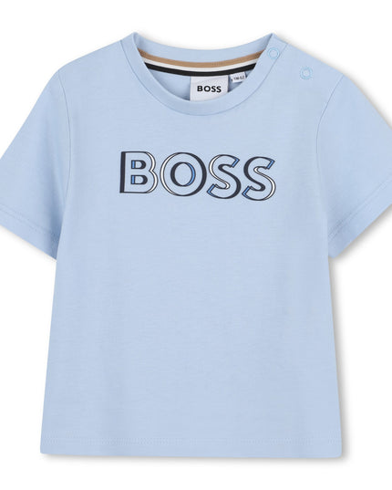 Kids Atelier-Boss-Persion Blue 3D Logo Effect T-Shirt