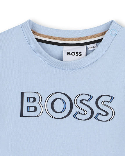 Kids Atelier-Boss-Persion Blue 3D Logo Effect T-Shirt