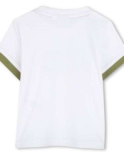 Kids Atelier-Boss-White Leaf Accent Logo T-Shirt