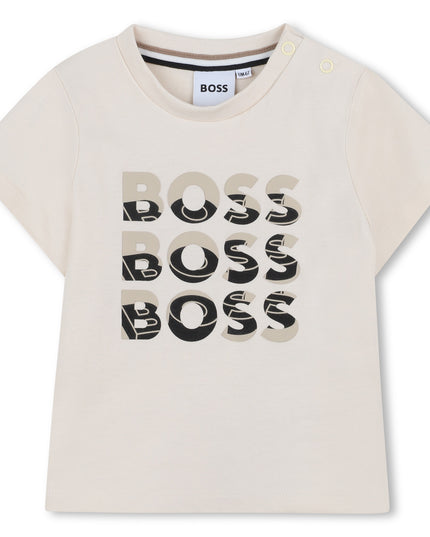 Kids Atelier-Boss-Sand Dark Overlay Logo T-Shirt