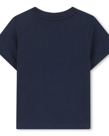 Kids atelier-Boss-Navy Blue Overlay Logo T-Shirt