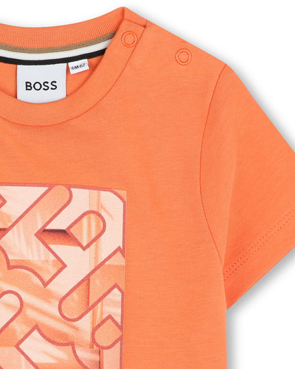 Kids atelier-Boss-Orange Abstract Logo T-Shirt