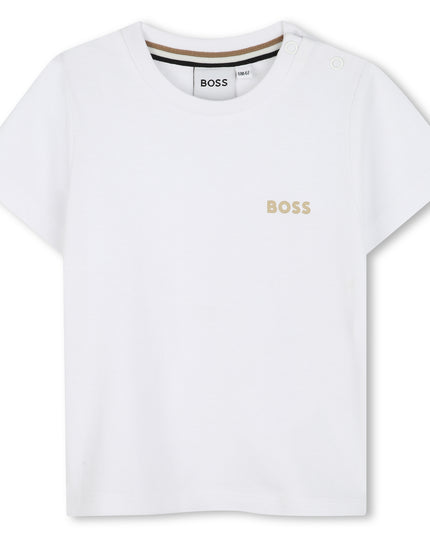 Kids Atelier-Boss-White Shirt Colorblock Shorts Textile Set