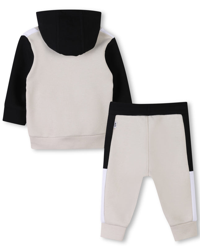 Kids Atelier-Boss-Sand Colorblock Jacket & Trousers Set