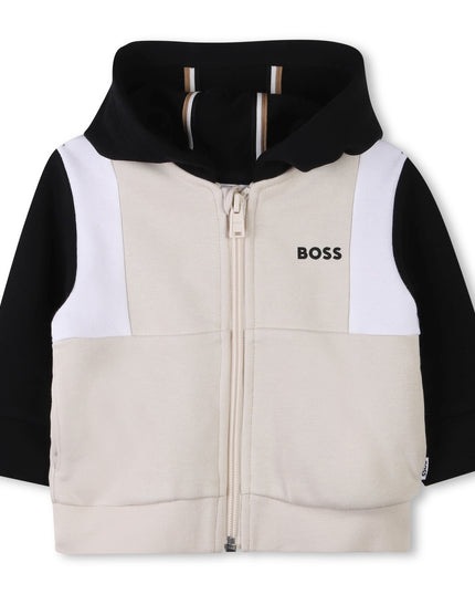 Kids Atelier-Boss-Sand Colorblock Jacket & Trousers Set