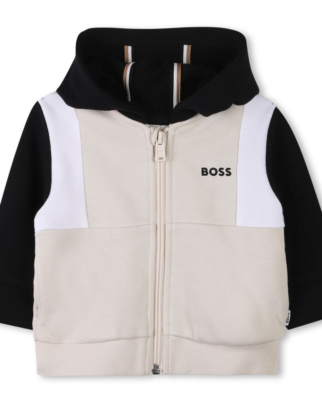 Kids Atelier-Boss-Sand Colorblock Jacket & Trousers Set
