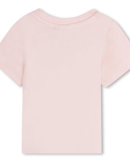 Kids atelier-Boss-Pink Short Sleeve Imprint Logo T-Shirt