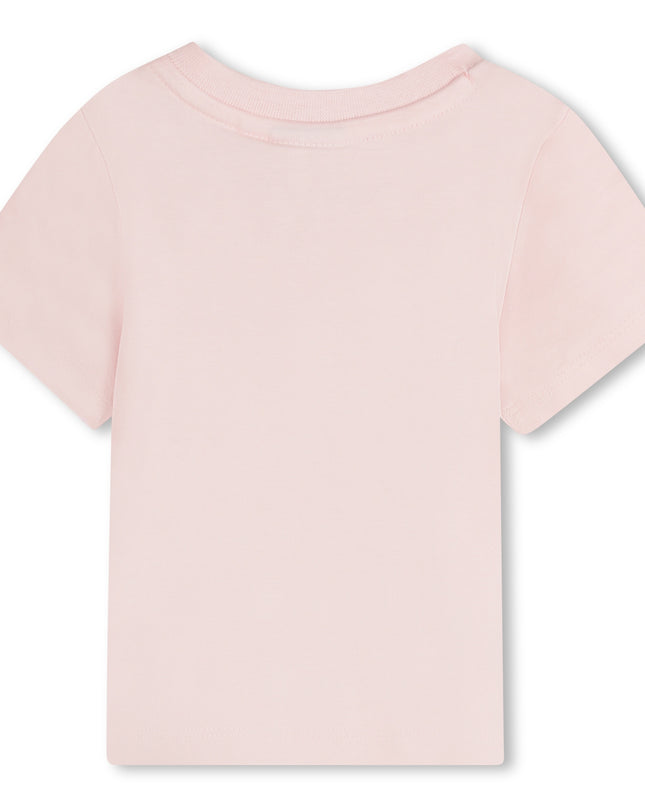 Kids atelier-Boss-Pink Short Sleeve Imprint Logo T-Shirt