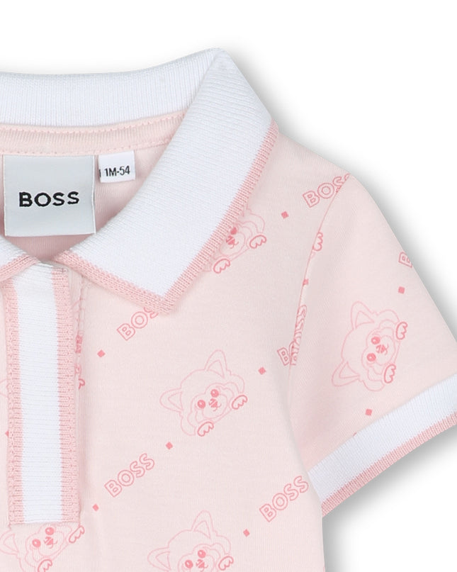 Kids Atelier-Boss-Pale Pink Logo Polo Dress