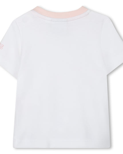 Kids atelier-Boss-Pale Pink Dungarees T-Shirt Set