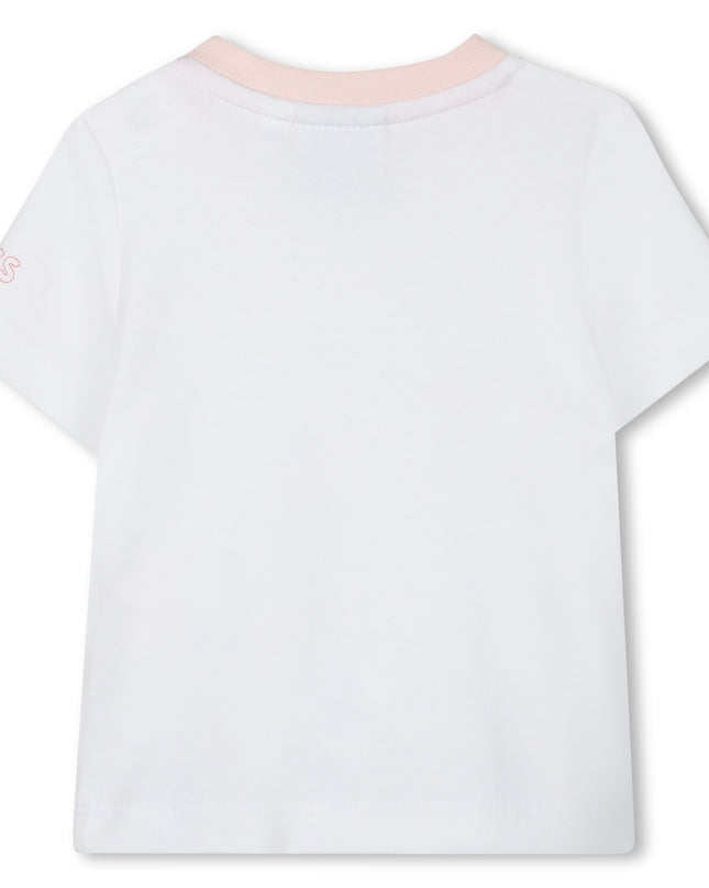 Kids atelier-Boss-Pale Pink Dungarees T-Shirt Set