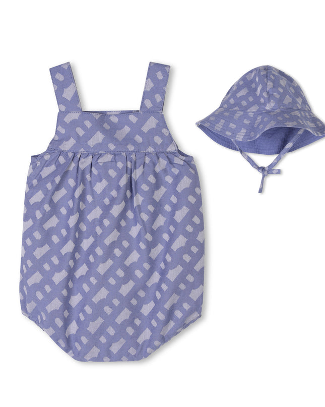 Kids Atelier-Boss-Blue Patterned All In One Hat Set