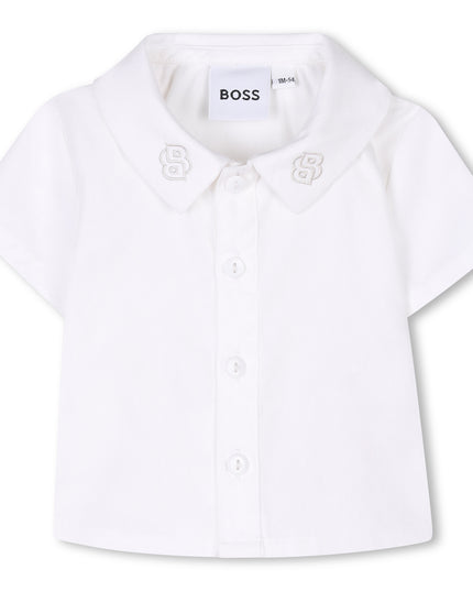 Kids Atelier-Boss-White Shirt & Indigo Shorts Set