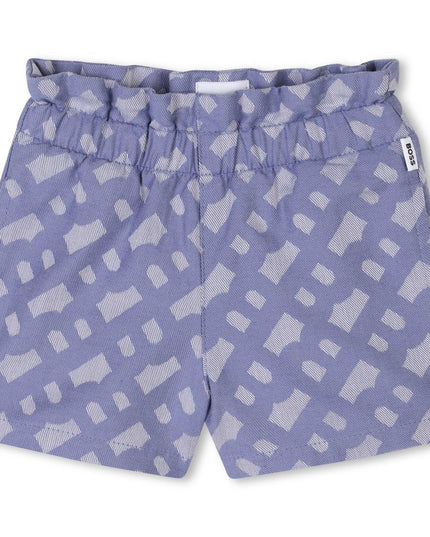 Kids Atelier-Boss-White Shirt & Indigo Shorts Set