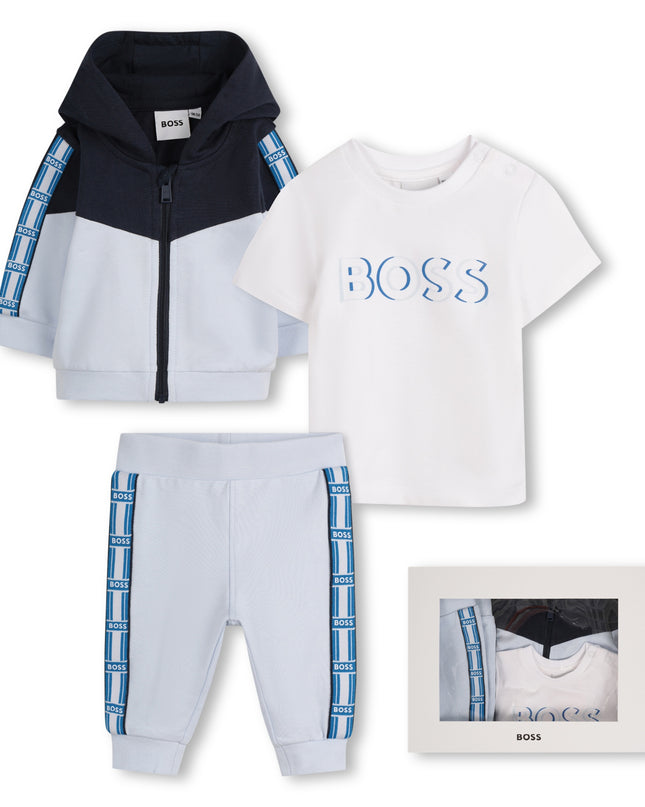 Kids Atelier-Boss-Pale Blue 3-Piece Jogging Set