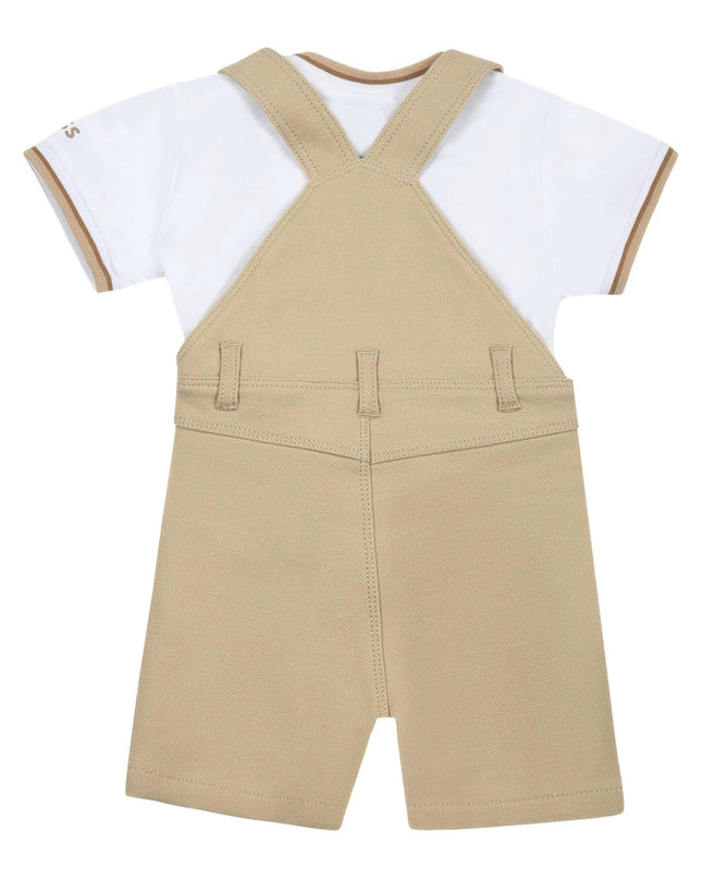 Kids Atelier-Boss-Stone Logo Dungarees Set