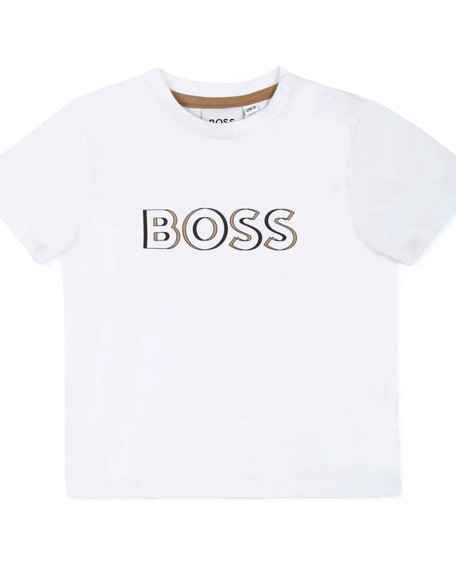 Kids Atelier-Boss-Stone Logo Dungarees Set
