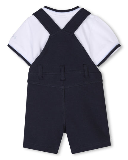 Kids Atelier-Boss-Navy Logo Dungarees Set