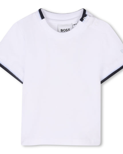 Kids Atelier-Boss-Navy Logo Dungarees Set