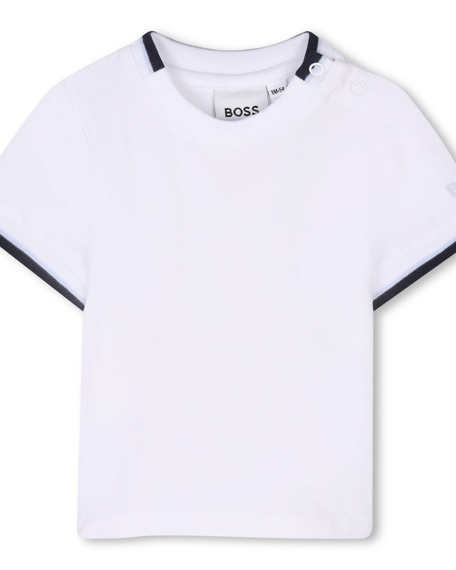 Kids Atelier-Boss-Navy Logo Dungarees Set