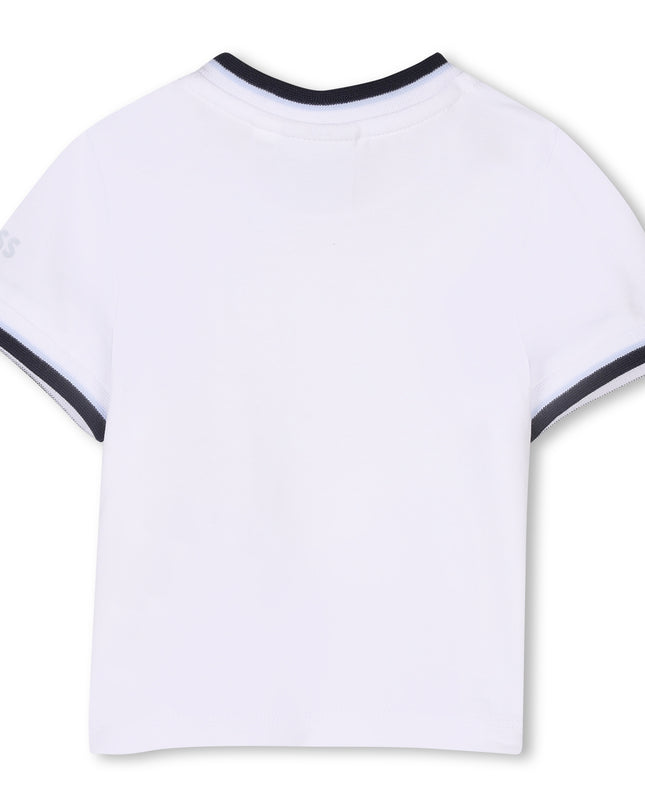 Kids Atelier-Boss-Navy Logo Dungarees Set