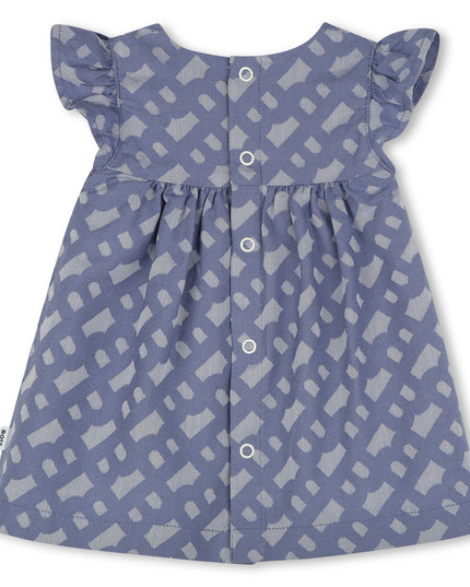 Kids atelier-Boss-Blue Patterned Dress and Bloomers Set