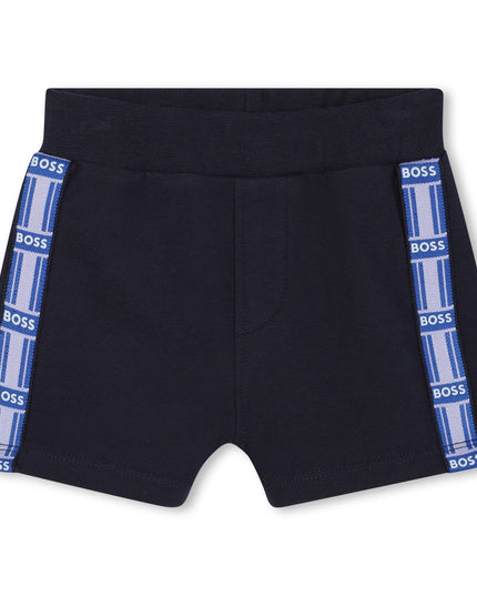 Kids Atelier-Boss-Pale Blue Cat-Bear Shorts Set