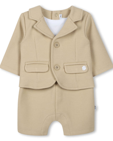 Kids Atelier-Boss-Beige and White Cotton Shortie