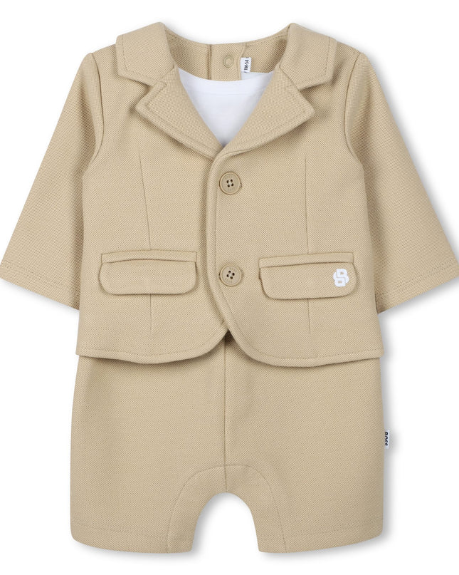 Kids Atelier-Boss-Beige and White Cotton Shortie