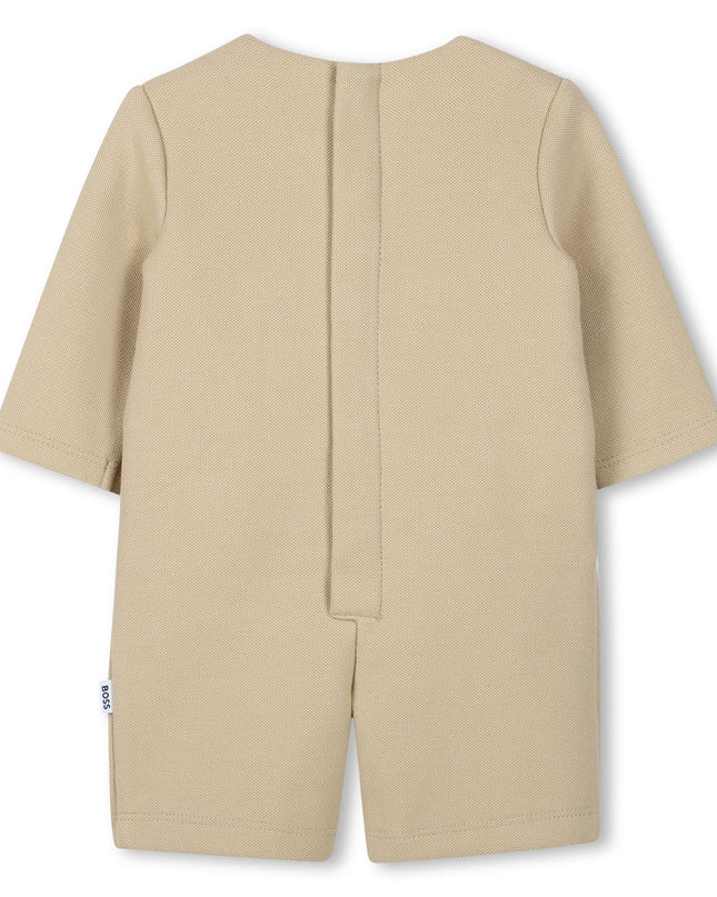 Kids Atelier-Boss-Beige and White Cotton Shortie