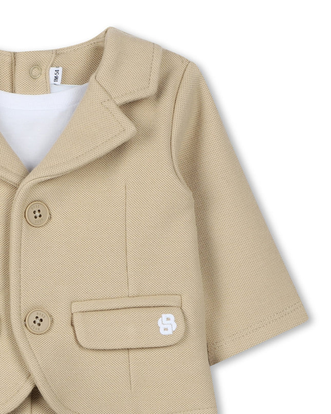 Kids Atelier-Boss-Beige and White Cotton Shortie