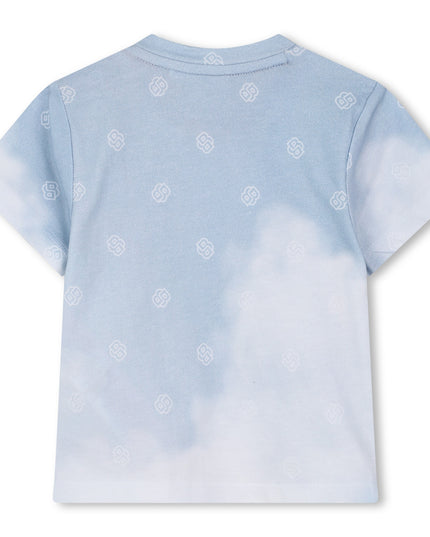 Kids Atelier-Boss-Persian Blue Sky Patterned T-Shirt