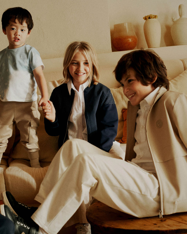 Kids Atelier-Boss-Persian Blue Sky Patterned T-Shirt