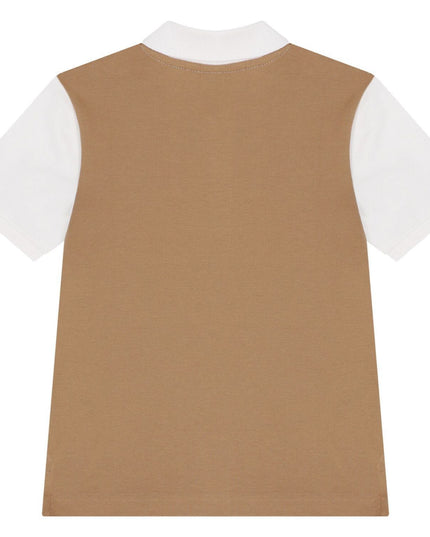 Kids Atelier-Boss-White & Beige Logo Polo Shirt