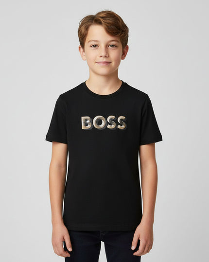 Kids Atelier-Boss-Black Short Sleeves T-Shirt