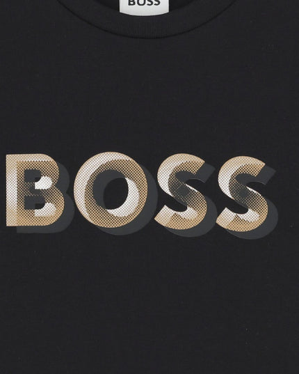 Kids Atelier-Boss-Black Short Sleeves T-Shirt