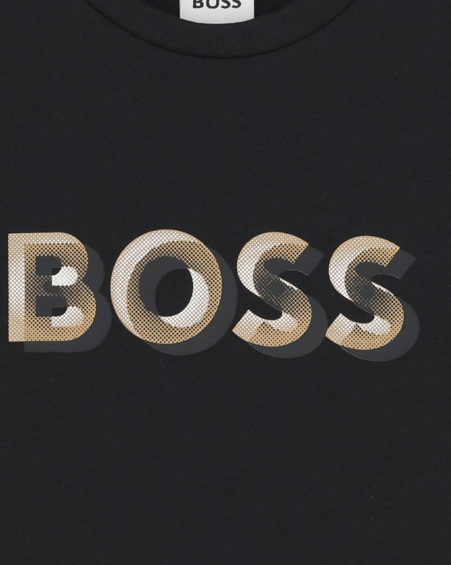 Kids Atelier-Boss-Black Short Sleeves T-Shirt