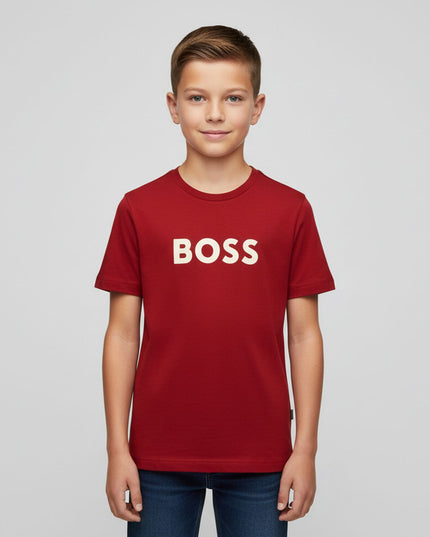 Kids Atelier-Boss-Red Short Sleeves T-Shirt