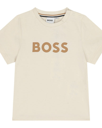 Kids Atelier-Boss-Cream Short Sleeve T-Shirt