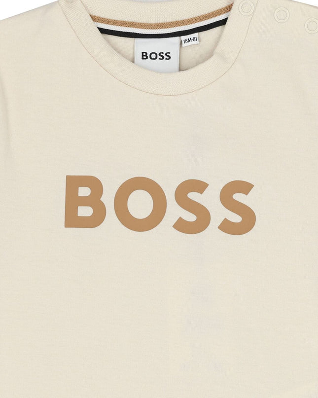Kids Atelier-Boss-Cream Short Sleeve T-Shirt