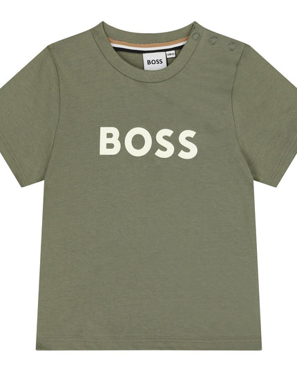 Kids Atelier-Boss-Boys Green Logo T-Shirt