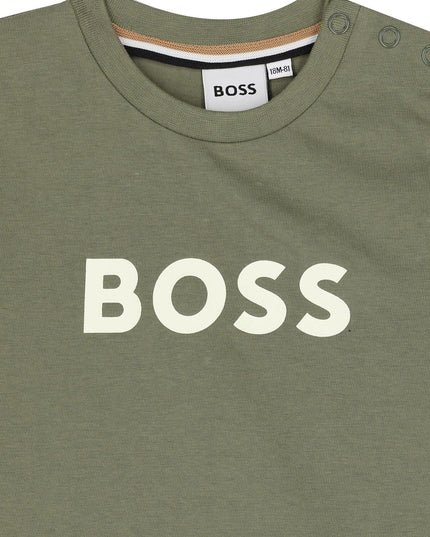 Kids Atelier-Boss-Boys Green Logo T-Shirt