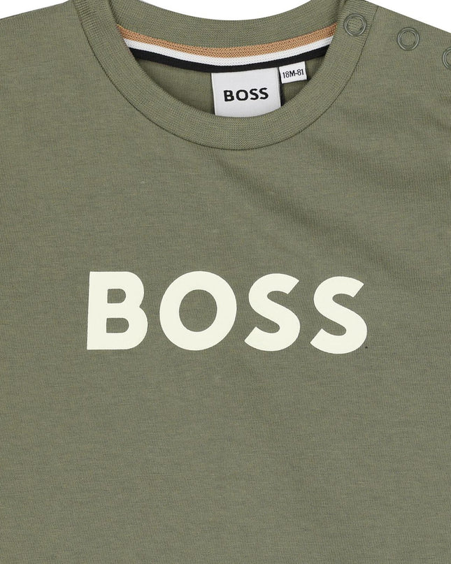 Kids Atelier-Boss-Boys Green Logo T-Shirt