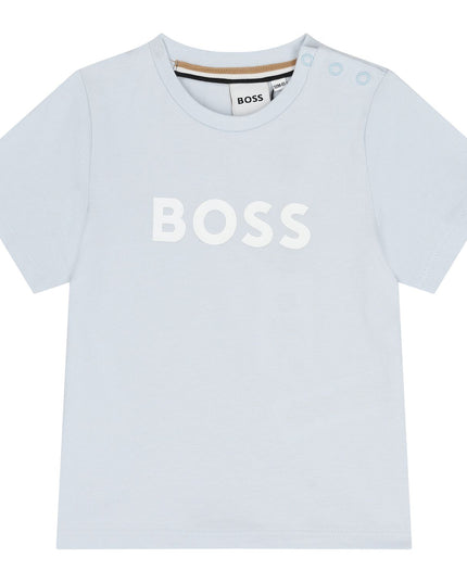 Kids atelier-Boss-Pale Blue Short Sleeves T-Shirt