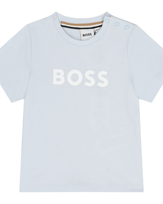 Kids atelier-Boss-Pale Blue Short Sleeves T-Shirt